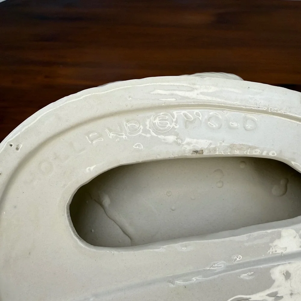 Vintage‎ 1983 Ceramic Circle of Geese Duck Centerpiece Bowl Cream 9.5in